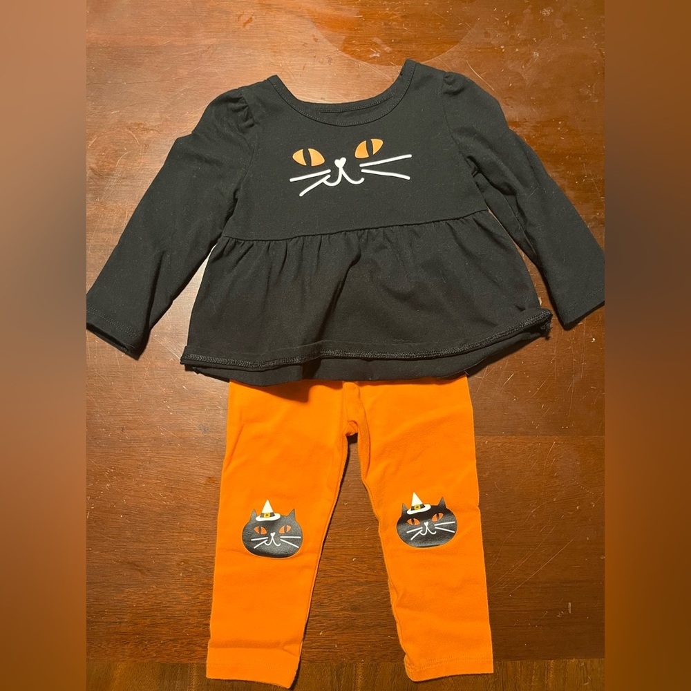 Baby girl black cat Halloween outfit Cat and Jack size 12 m